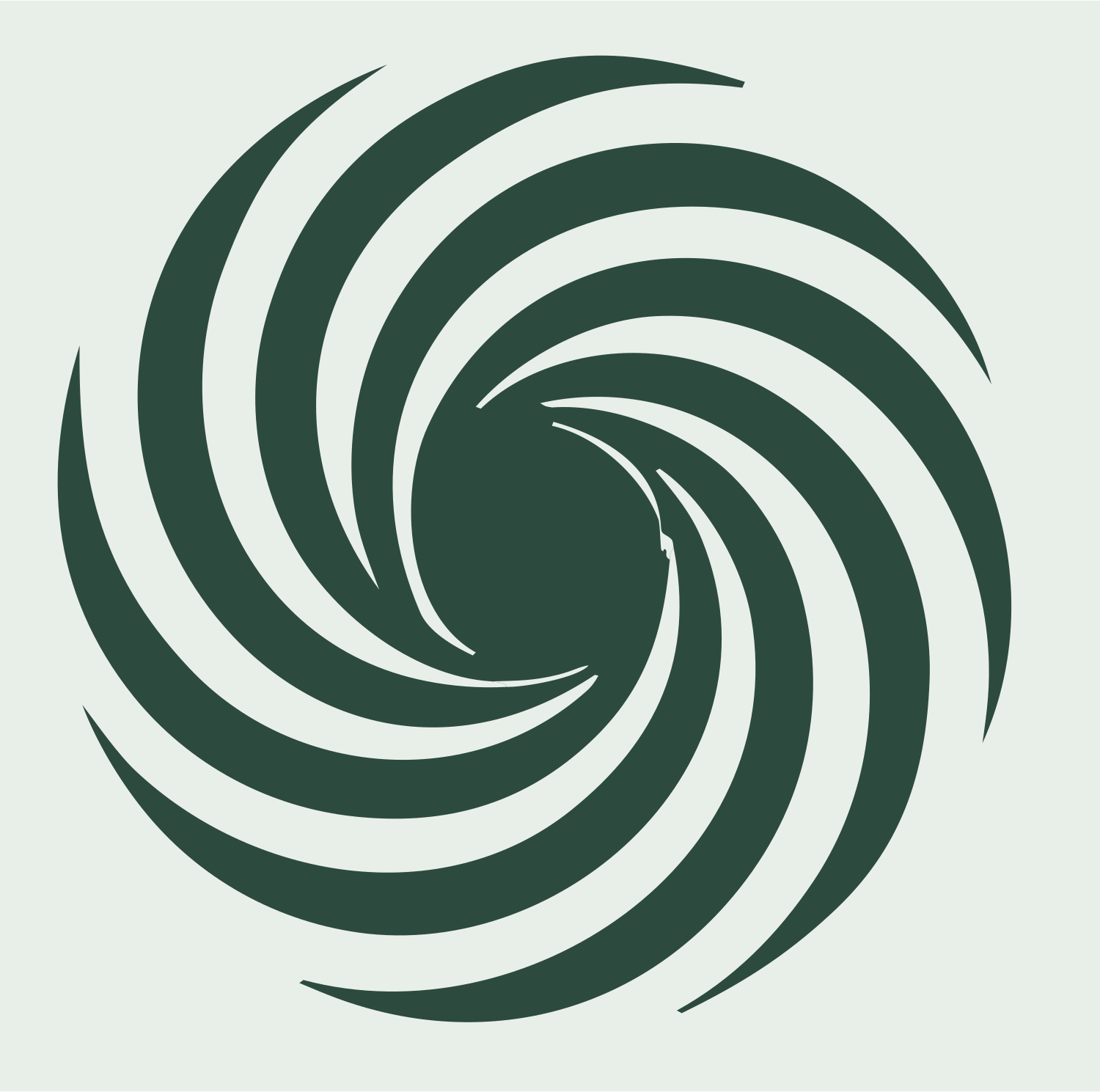 Spiral Galaxy Vortex Mark #e8efe9/#2d4a3e