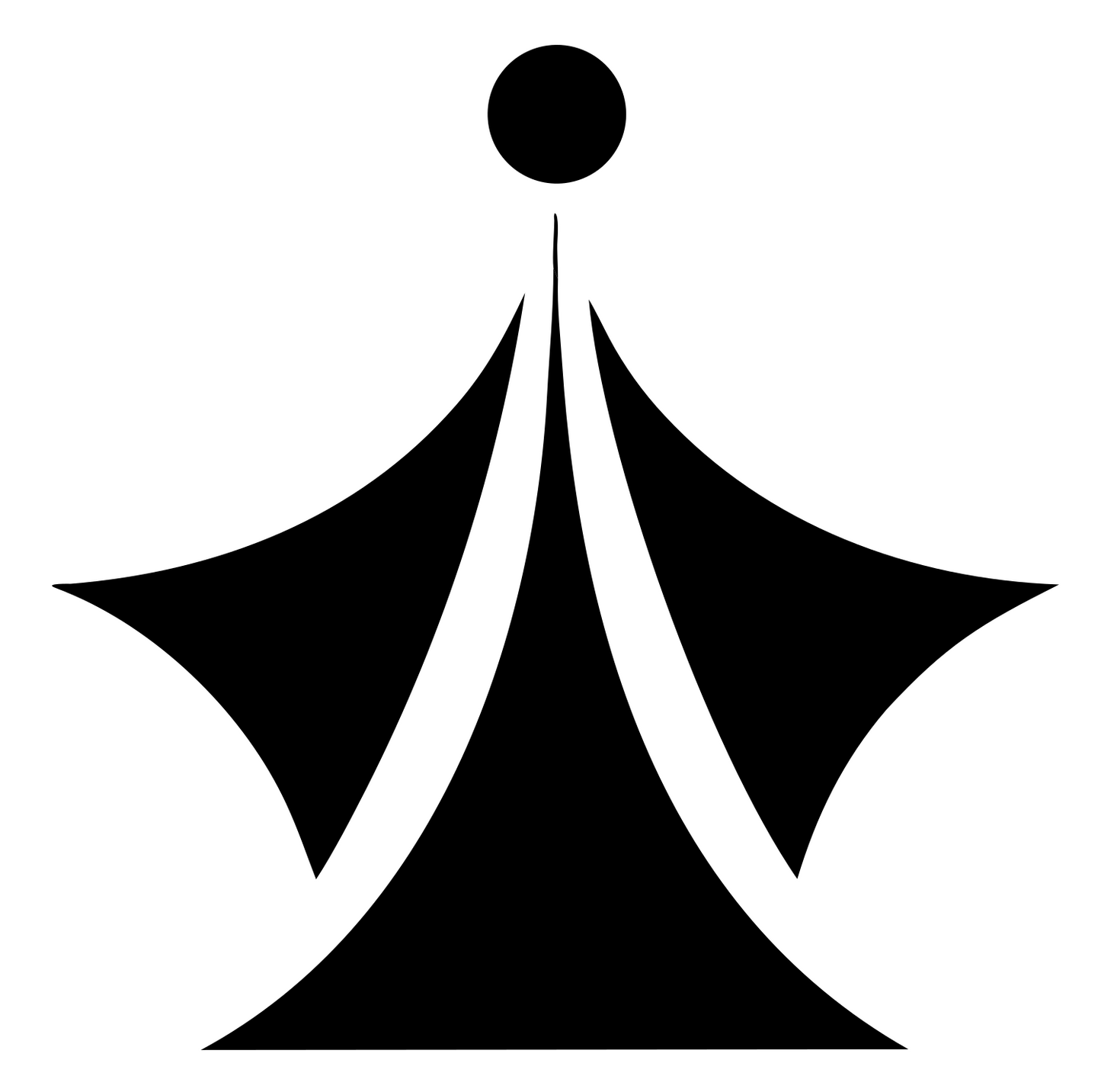 Bold Figure Compass Emblem #ffffff/#000000