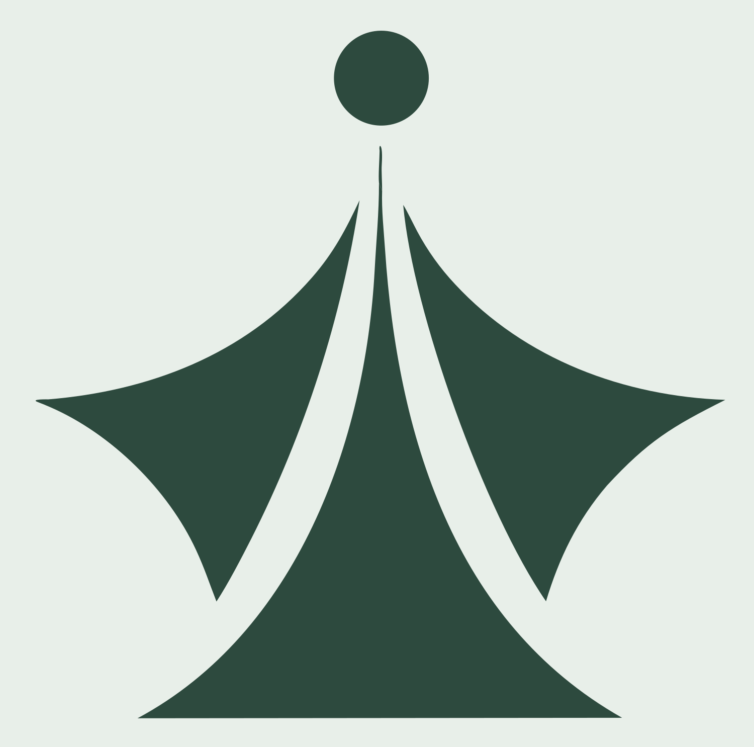 Bold Figure Compass Emblem #e8efe9/#2d4a3e