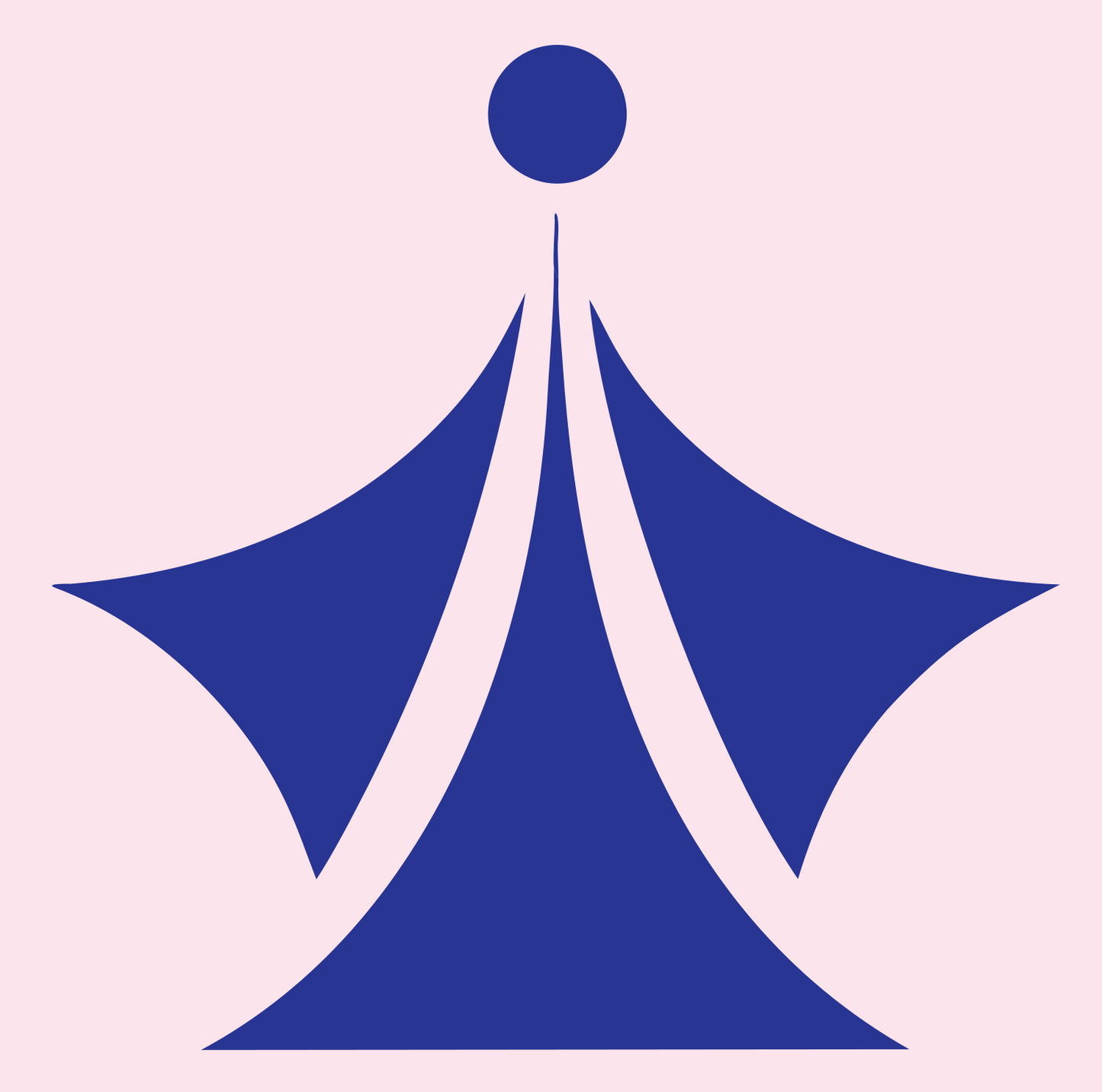 Bold Figure Compass Emblem #fce4ec/#283593