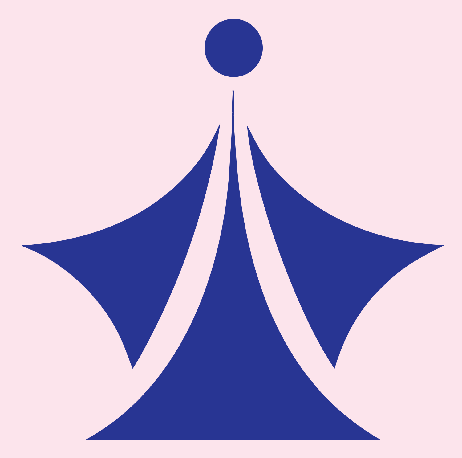 Bold Figure Compass Emblem #fce4ec/#283593