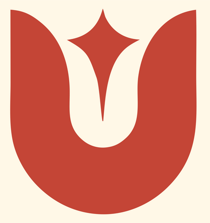 Bold Tulip Compass Mark #fff8e7/#c44536