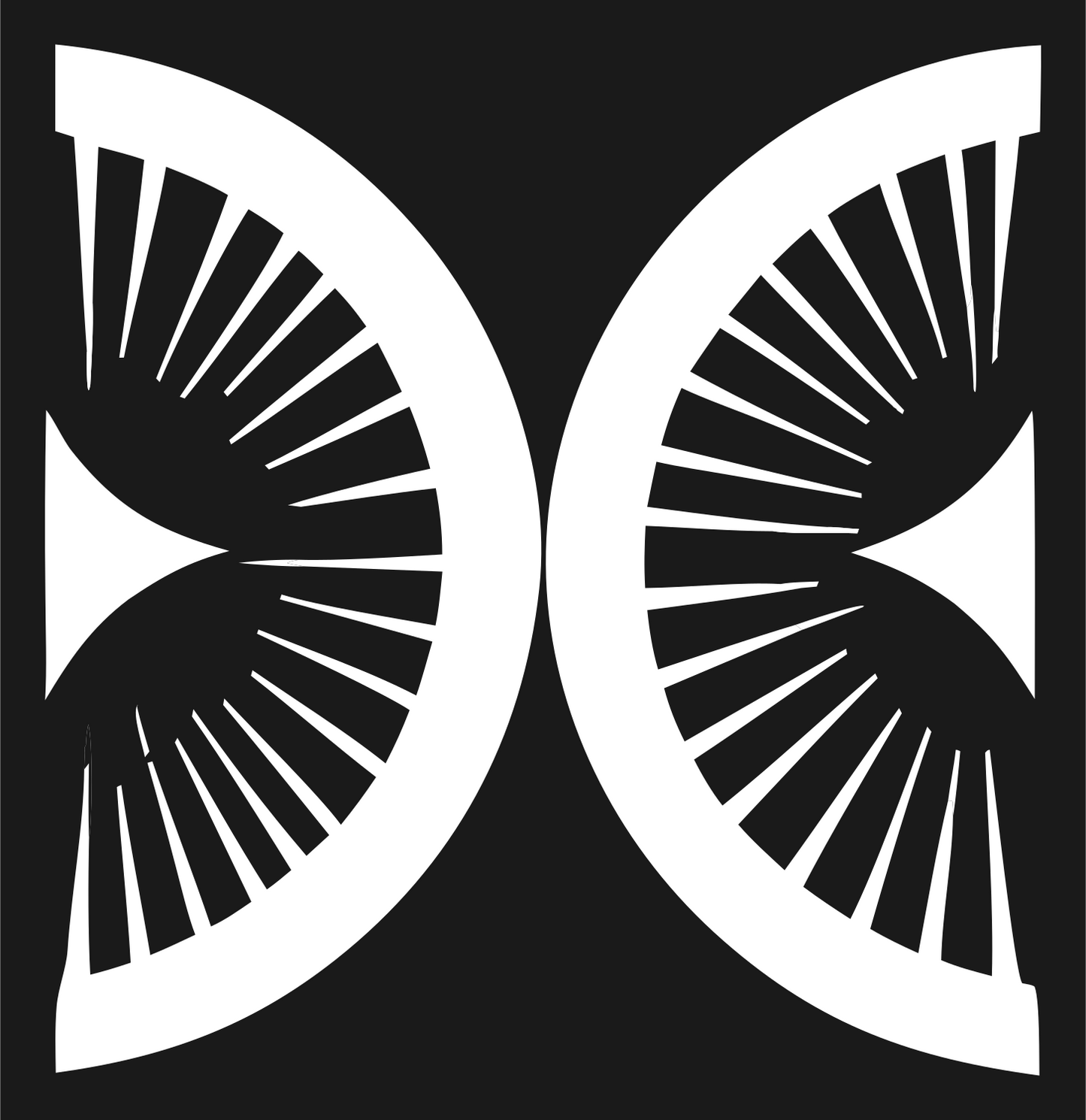 Bold Radiating Compass Mark #1a1a1a/#ffffff