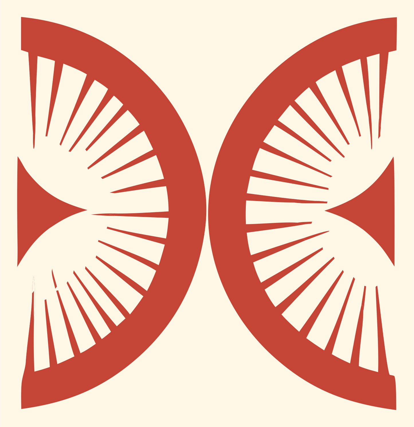 Bold Radiating Compass Mark #fff8e7/#c44536