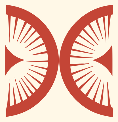 Bold Radiating Compass Mark #fff8e7/#c44536