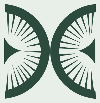 Bold Radiating Compass Mark #e8efe9/#2d4a3e