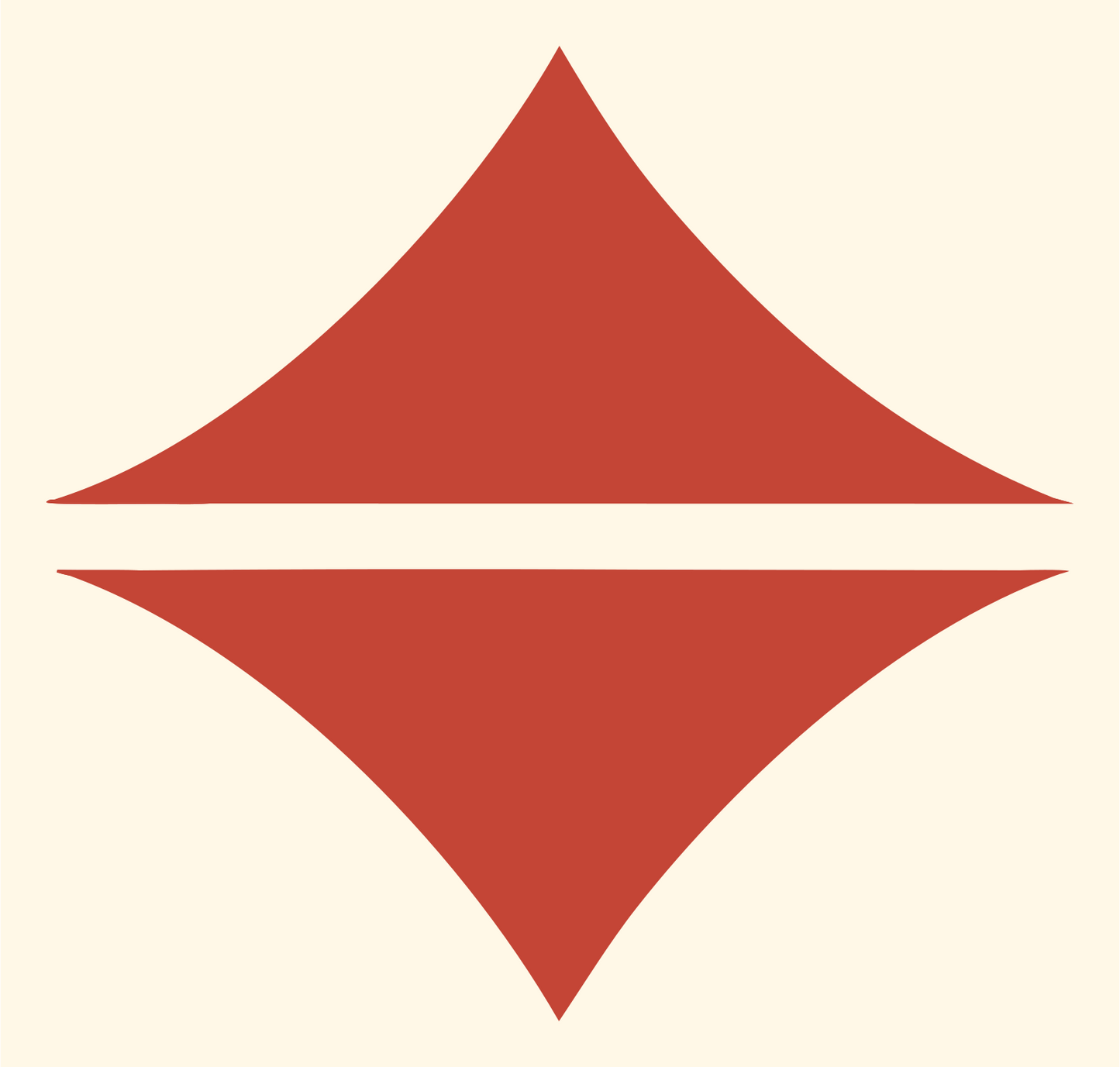 Split Star Compass Mark #fff8e7/#c44536