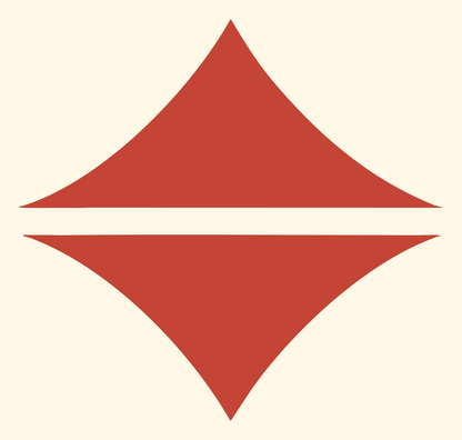 Split Star Compass Mark #fff8e7/#c44536