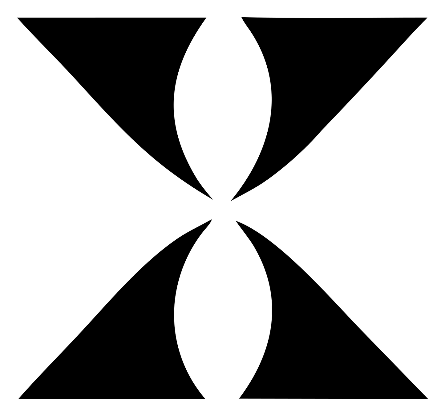 Bold Hourglass Compass Mark #ffffff/#000000