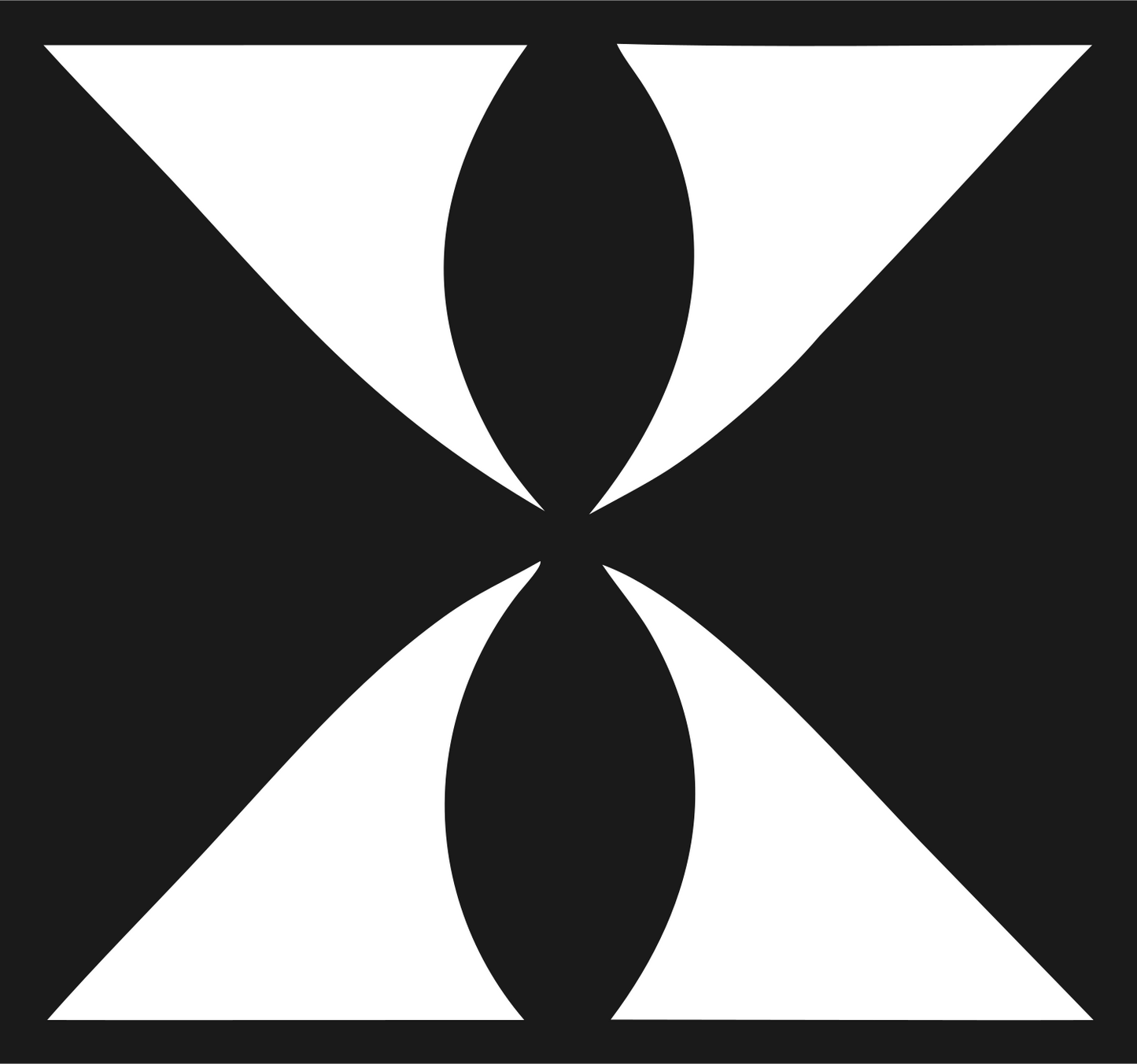 Bold Hourglass Compass Mark #1a1a1a/#ffffff