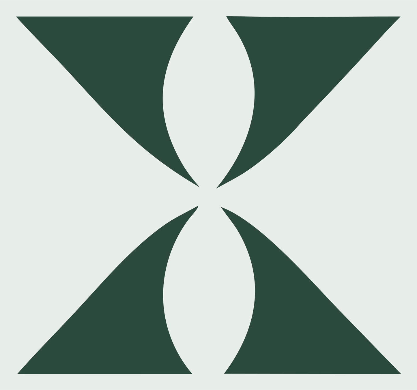 Bold Hourglass Compass Mark #e8efe9/#2d4a3e