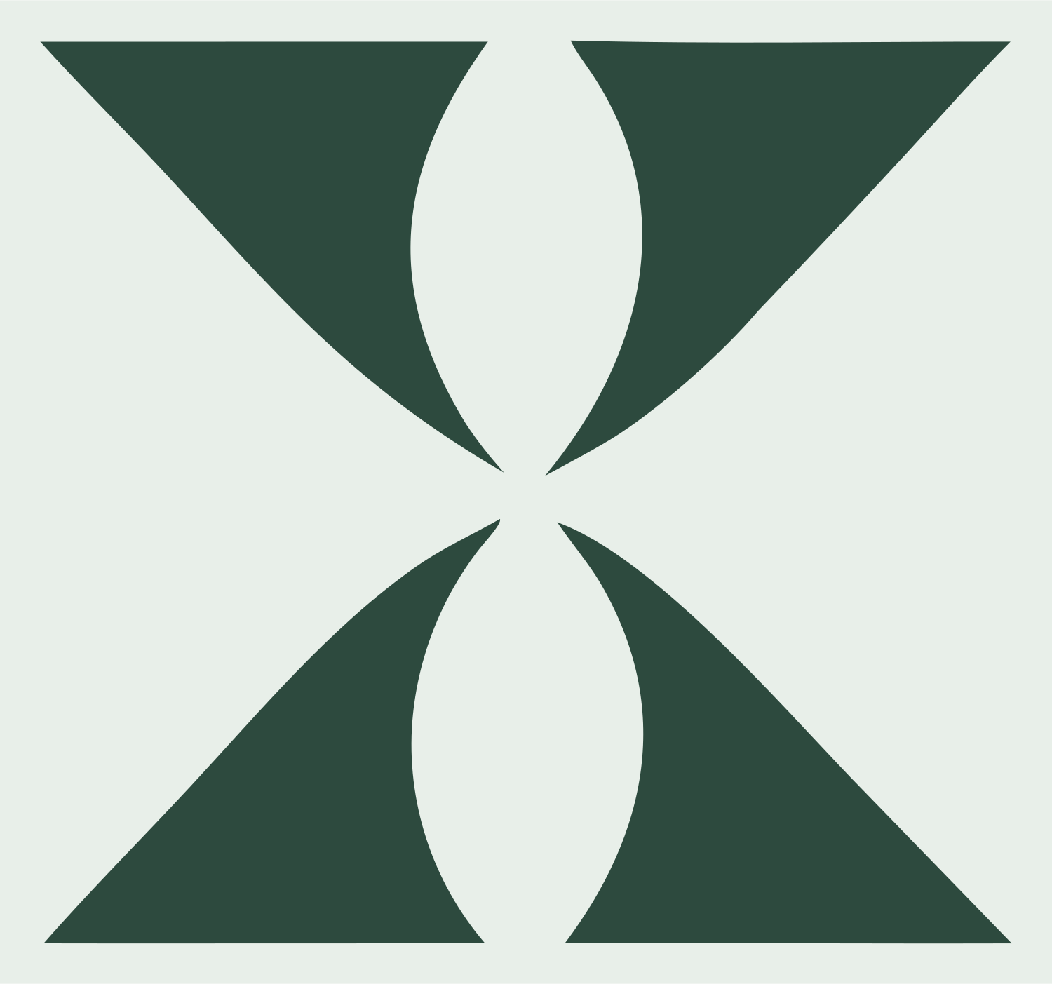 Bold Hourglass Compass Mark #e8efe9/#2d4a3e