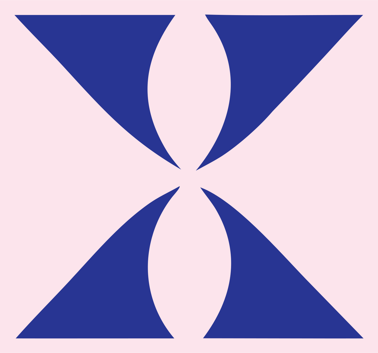 Bold Hourglass Compass Mark #fce4ec/#283593