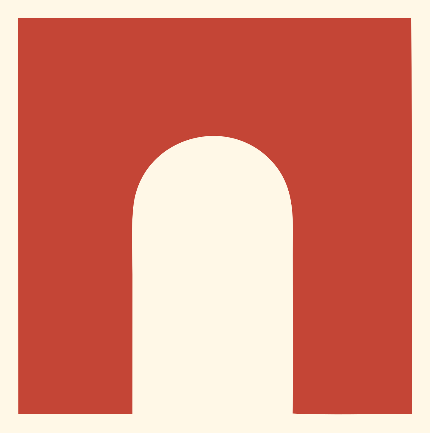 Negative Space Arch Gateway Mark #fff8e7/#c44536