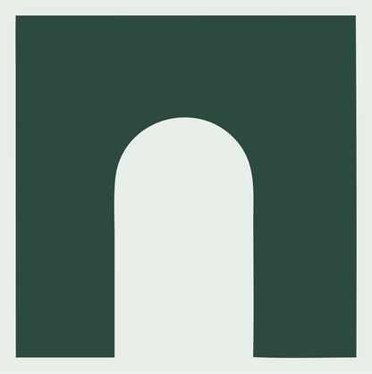 Negative Space Arch Gateway Mark #e8efe9/#2d4a3e