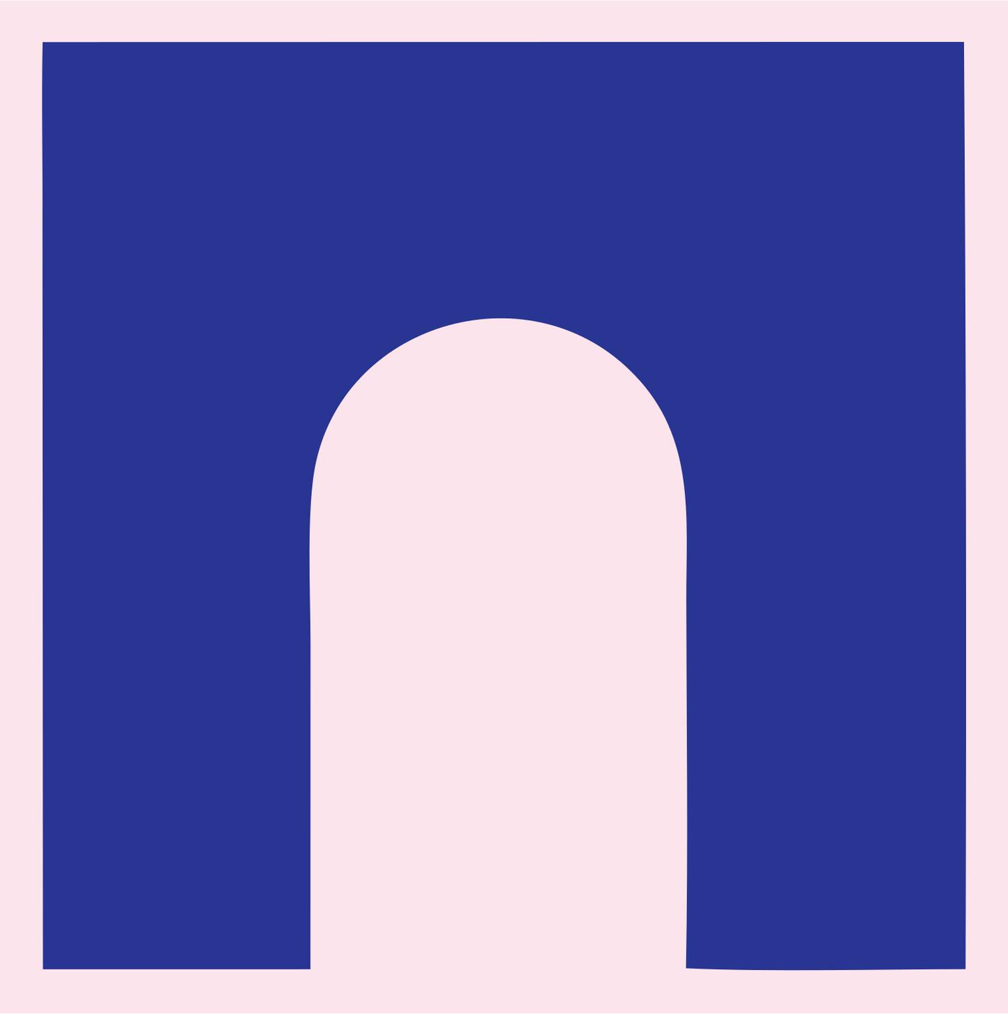 Negative Space Arch Gateway Mark #fce4ec/#283593