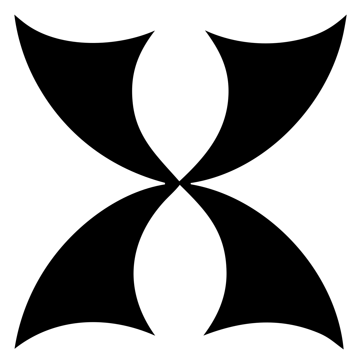 Geometric Four-Wing Compass Mark #ffffff/#000000