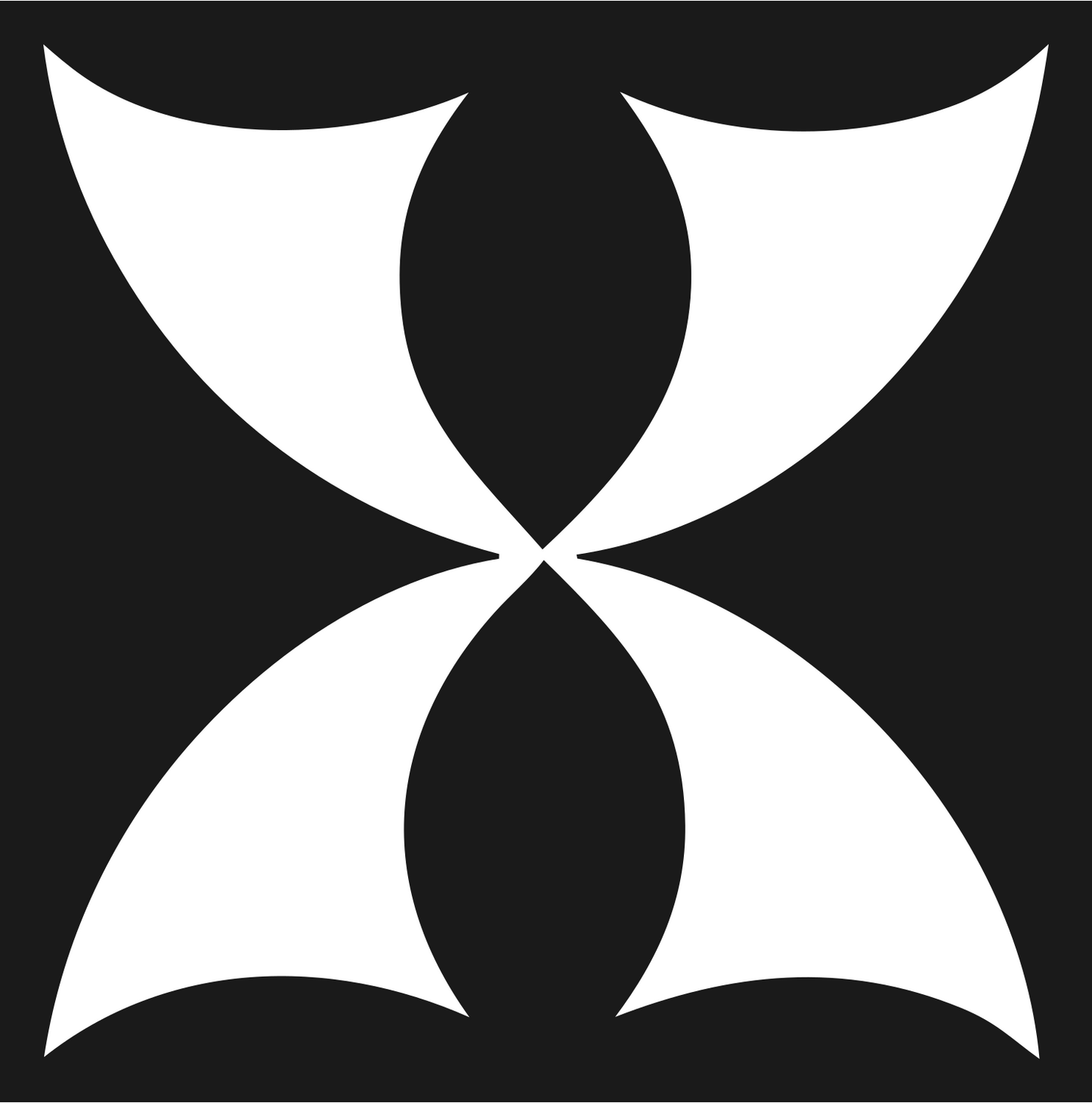 Geometric Four-Wing Compass Mark #1a1a1a/#ffffff