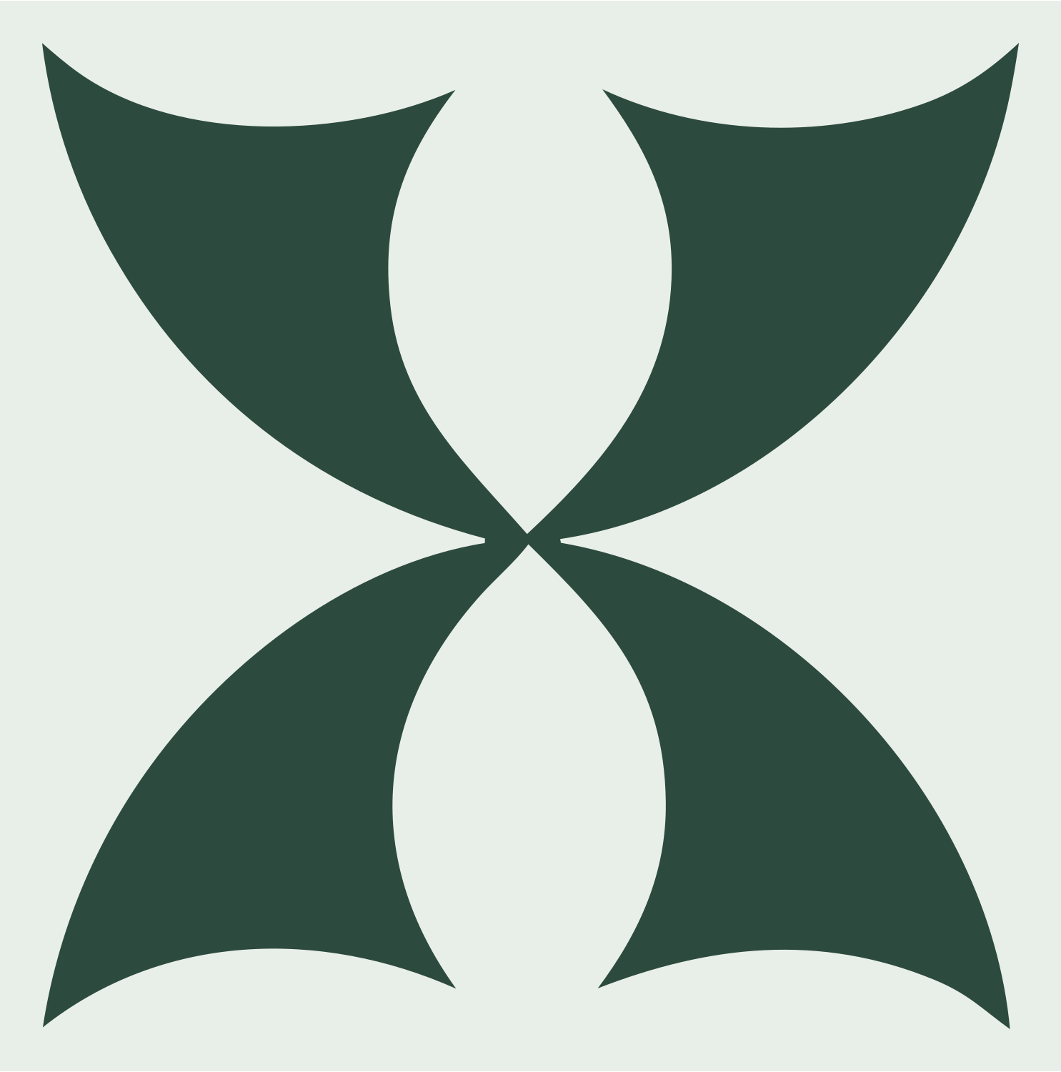 Geometric Four-Wing Compass Mark #e8efe9/#2d4a3e