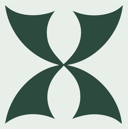 Geometric Four-Wing Compass Mark #e8efe9/#2d4a3e