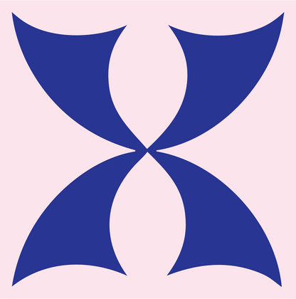 Geometric Four-Wing Compass Mark #fce4ec/#283593