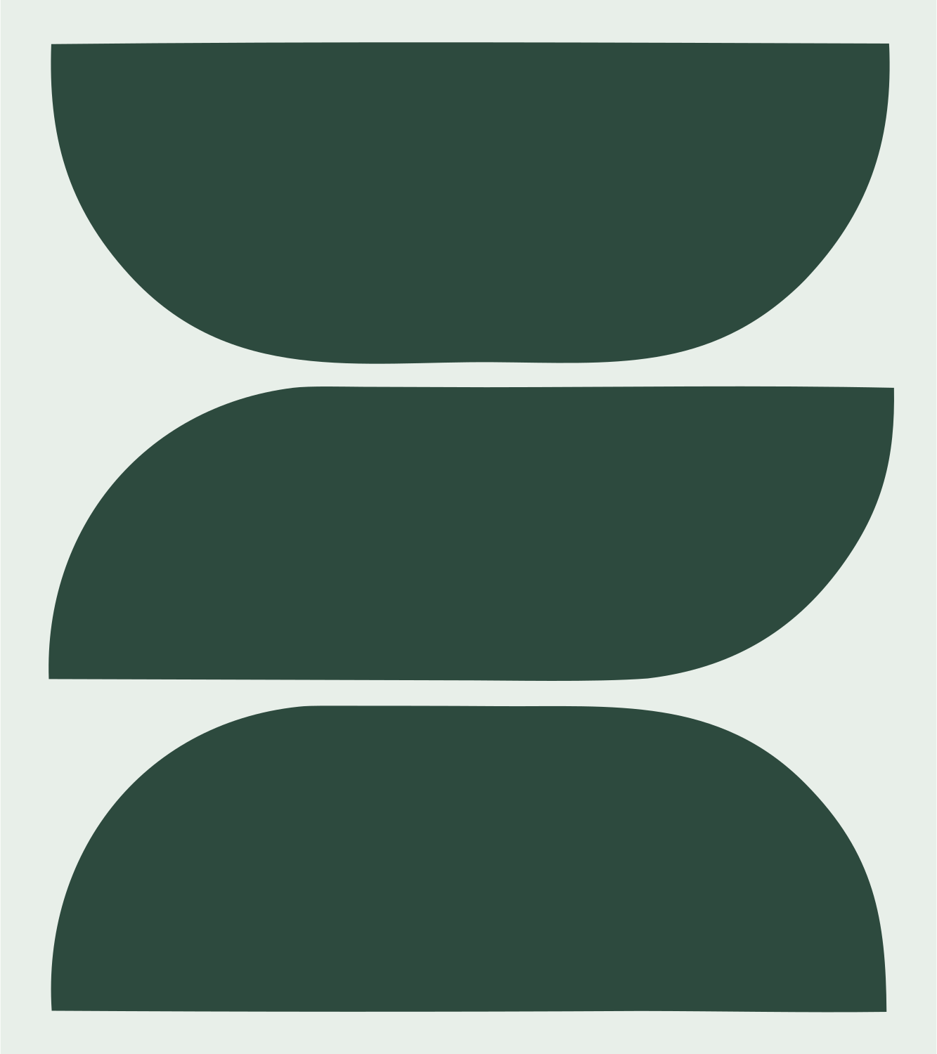 Bold Stacked Arcs Compass Mark #e8efe9/#2d4a3e