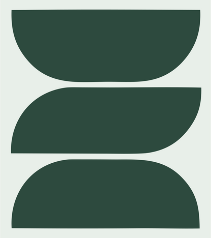 Bold Stacked Arcs Compass Mark #e8efe9/#2d4a3e