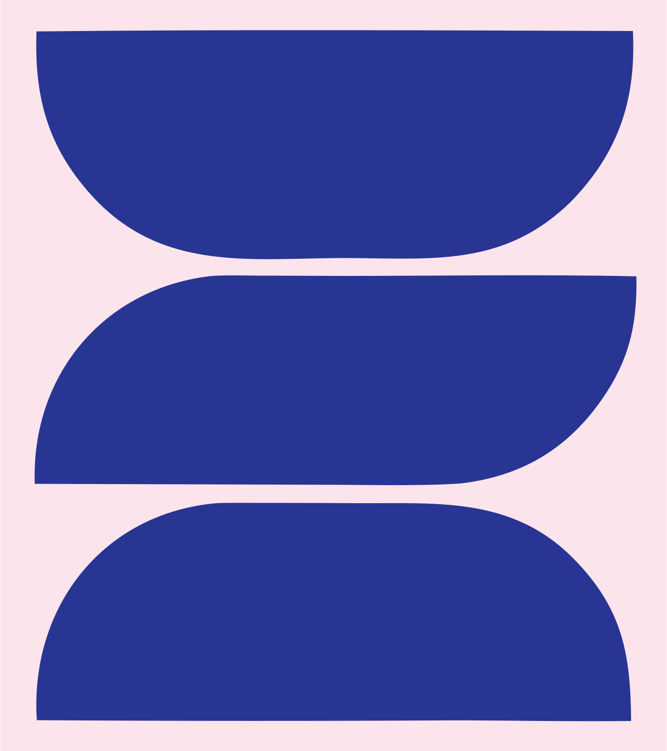 Bold Stacked Arcs Compass Mark #fce4ec/#283593