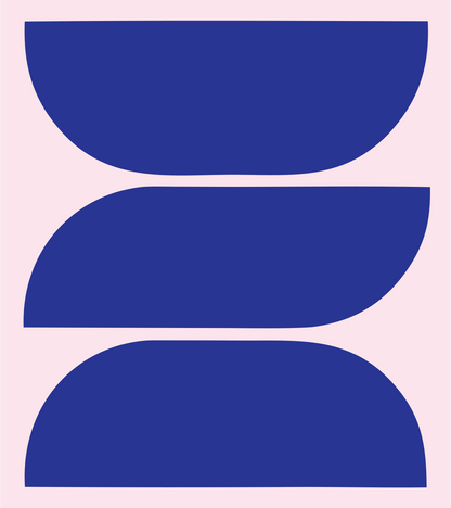 Bold Stacked Arcs Compass Mark #fce4ec/#283593