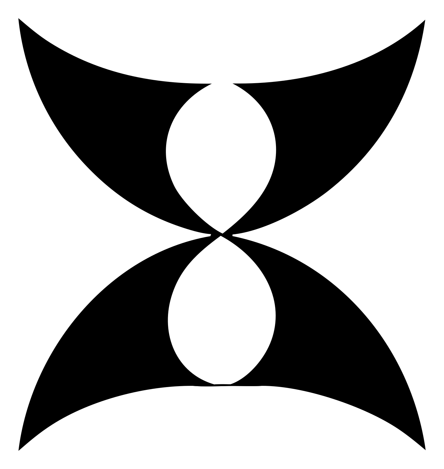 Bold Hourglass Compass Icon #ffffff/#000000