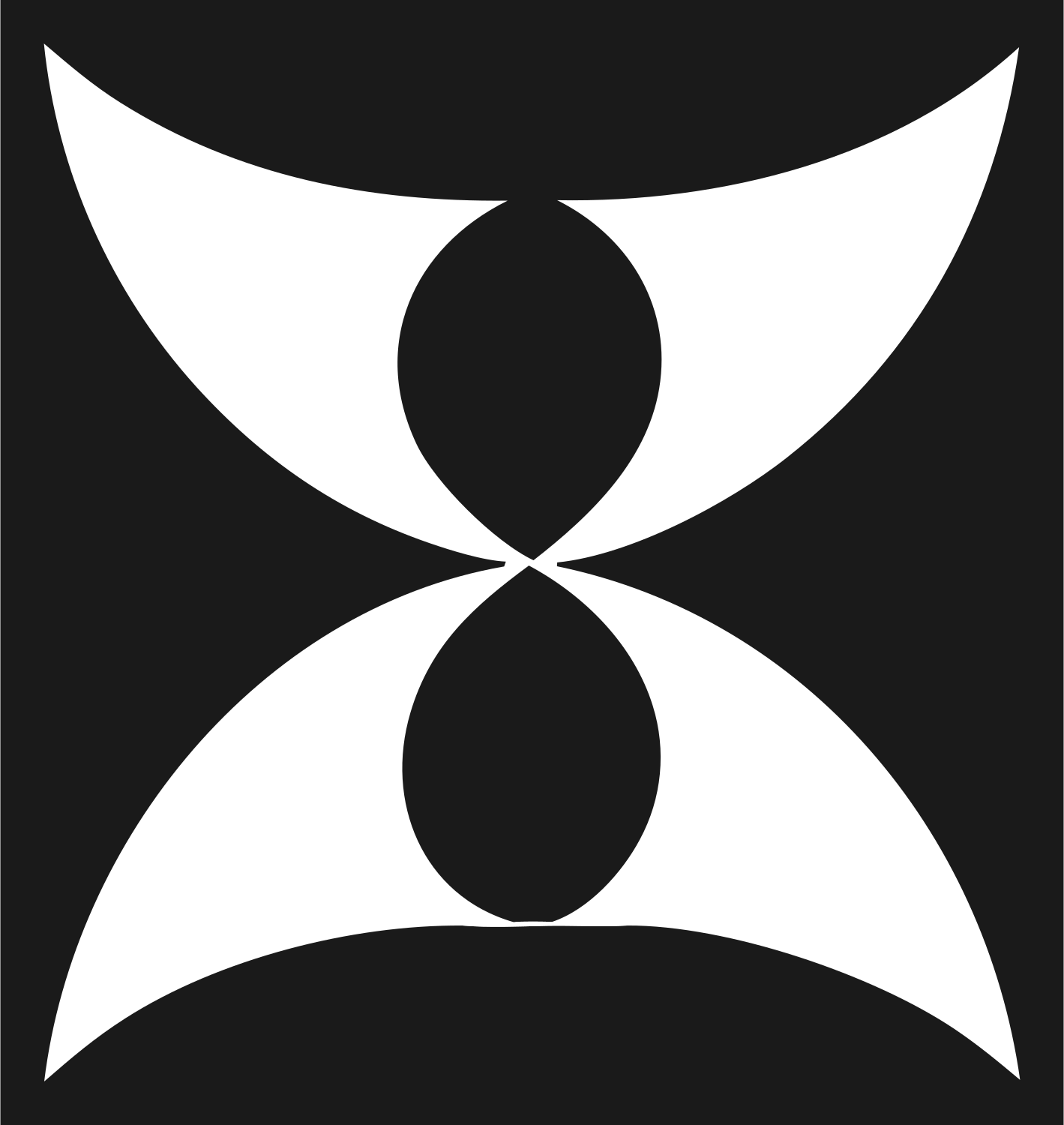 Bold Hourglass Compass Icon #1a1a1a/#ffffff
