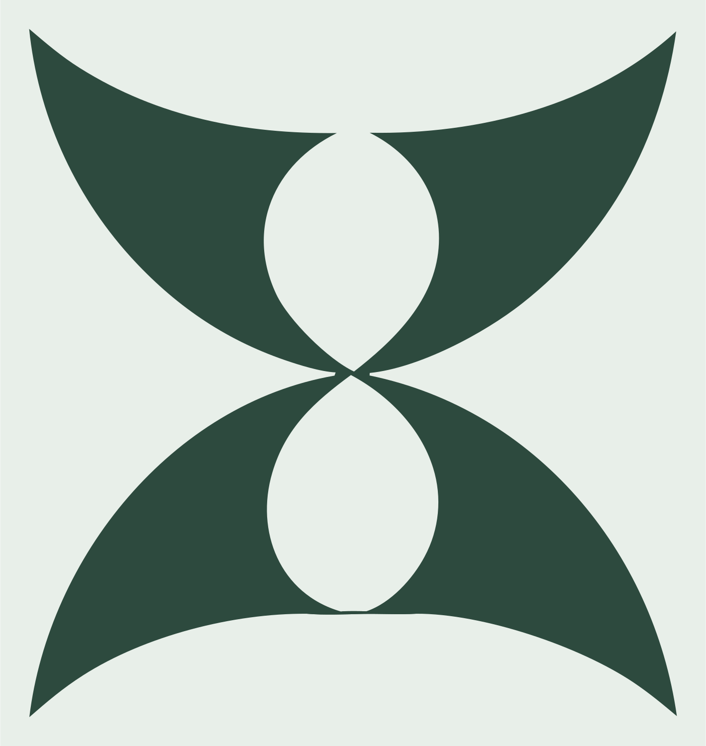 Bold Hourglass Compass Icon #e8efe9/#2d4a3e