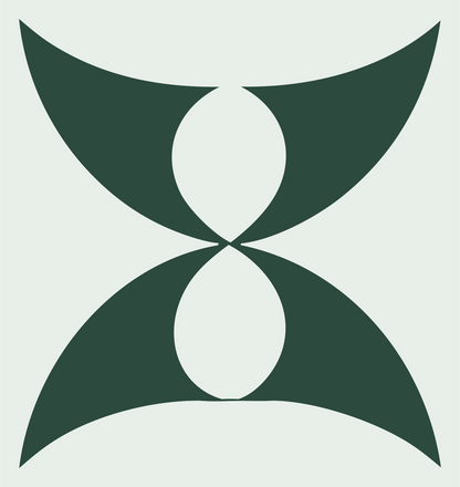 Bold Hourglass Compass Icon #e8efe9/#2d4a3e