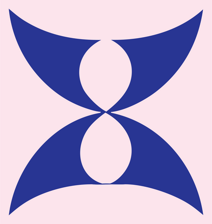 Bold Hourglass Compass Icon #fce4ec/#283593