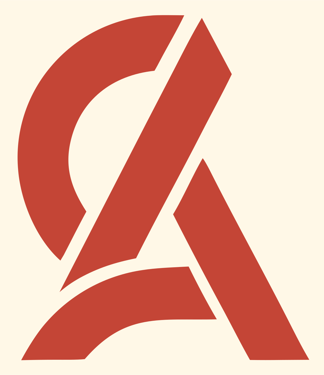 Monogram CA Compass Mark #fff8e7/#c44536