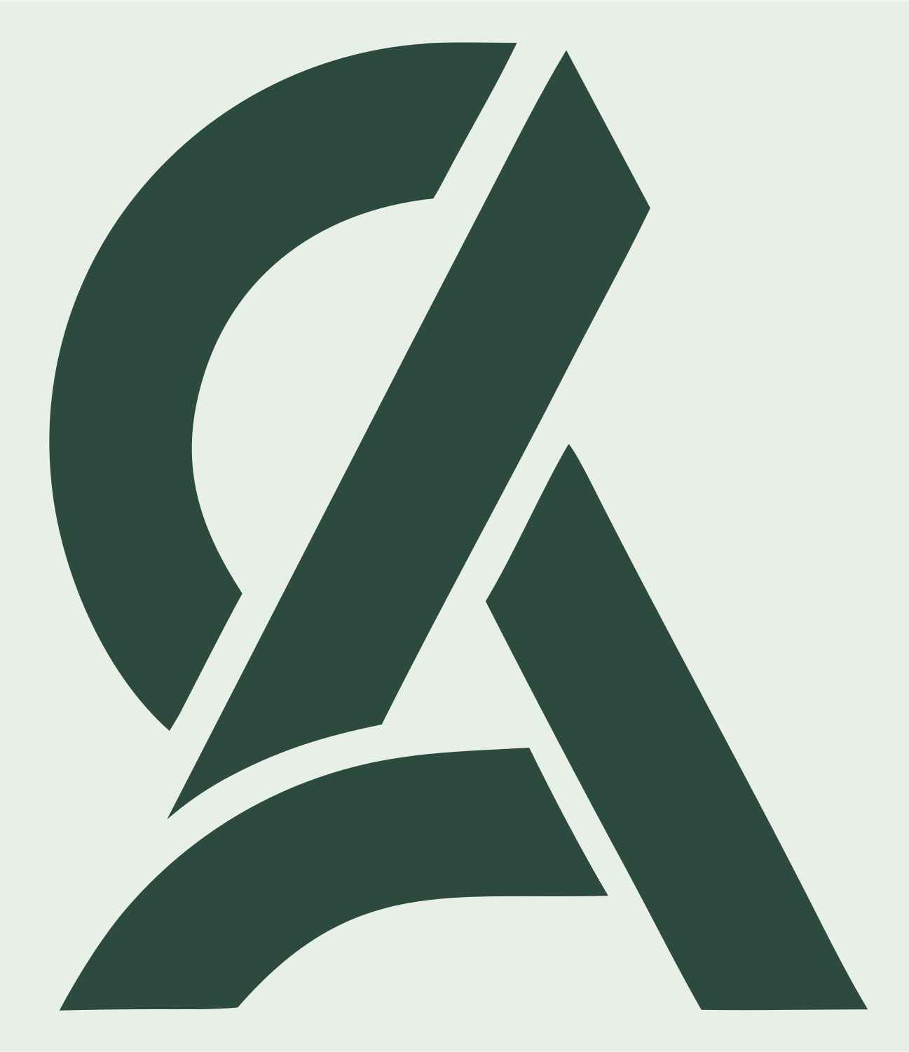 Monogram CA Compass Mark #e8efe9/#2d4a3e