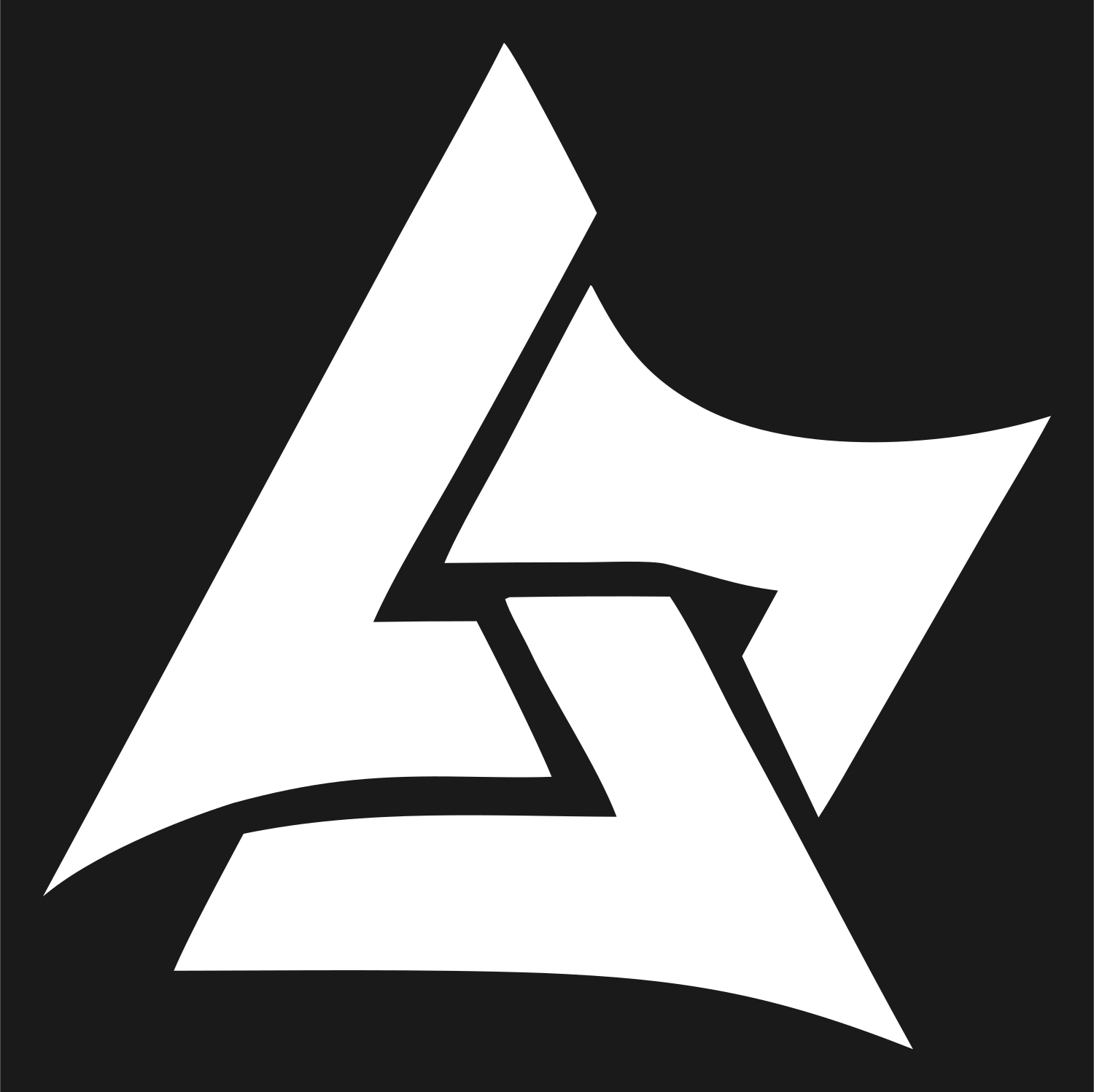 Bold Triangle Lightning Mark #1a1a1a/#ffffff