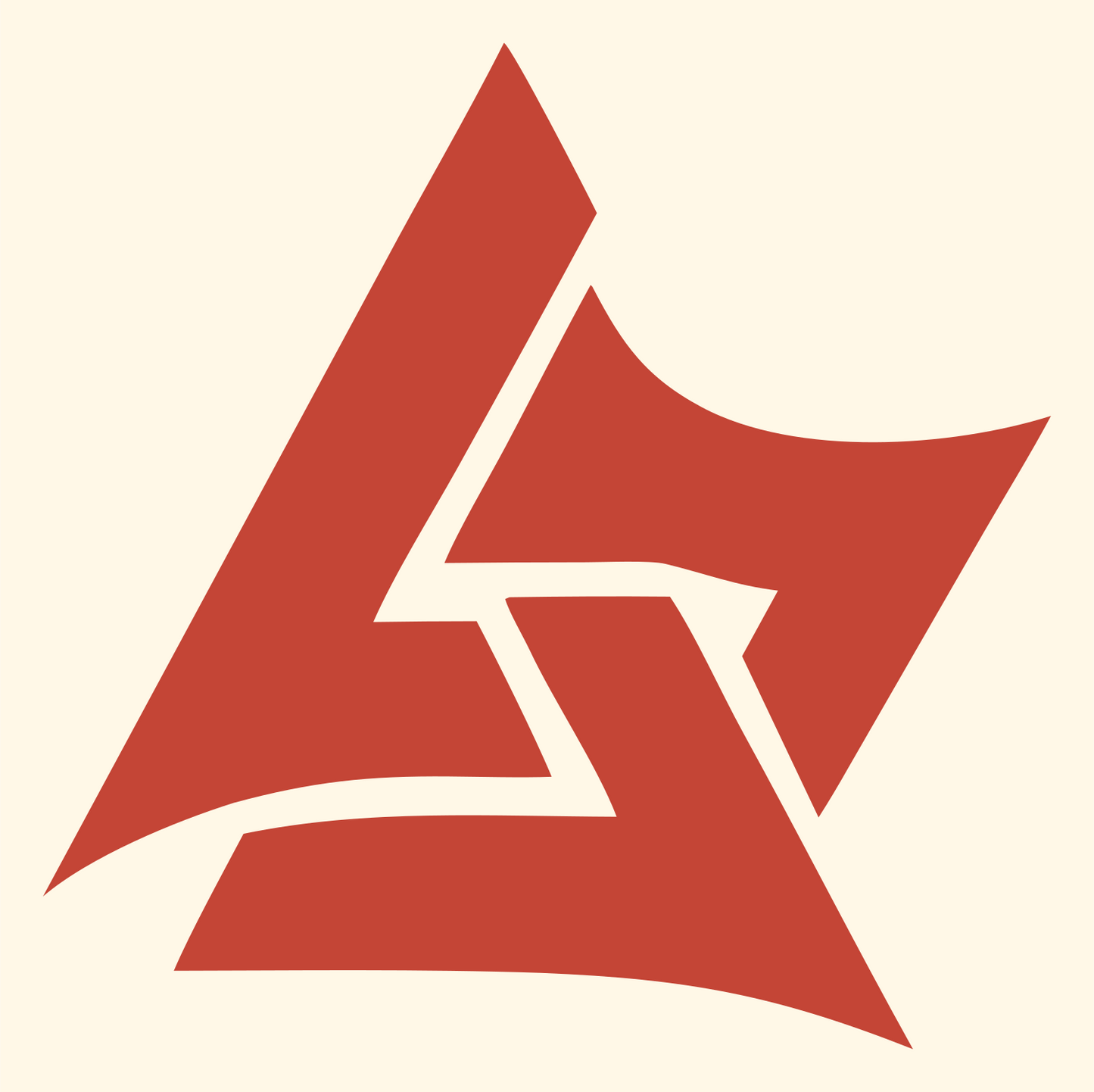 Bold Triangle Lightning Mark #fff8e7/#c44536