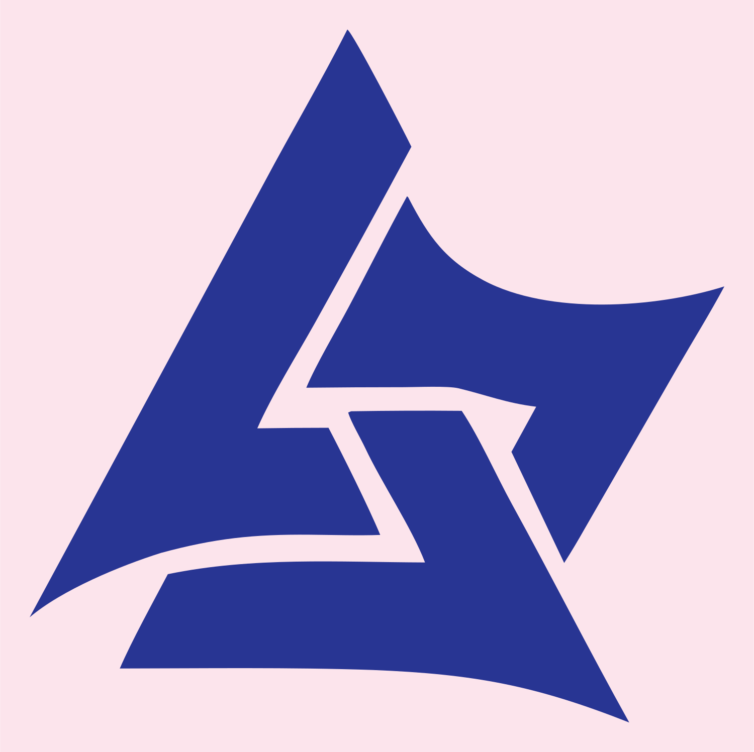 Bold Triangle Lightning Mark #fce4ec/#283593