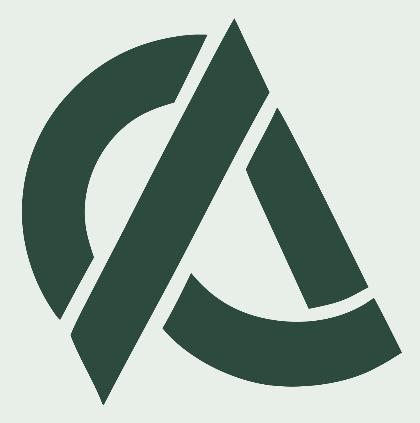 Geometric Triangle Arc Compass Mark #e8efe9/#2d4a3e