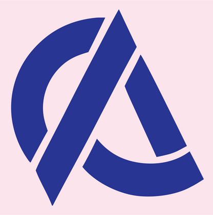 Geometric Triangle Arc Compass Mark #fce4ec/#283593