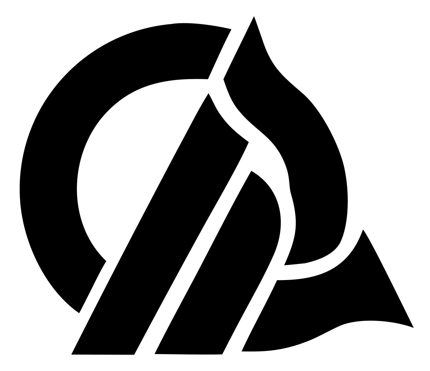 Bold Circle Triangle Compass Mark #ffffff/#000000