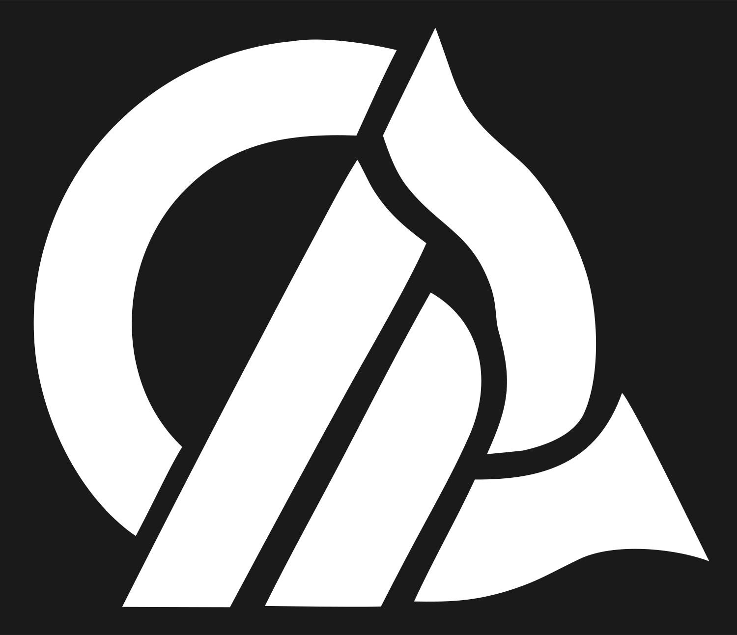 Bold Circle Triangle Compass Mark #1a1a1a/#ffffff