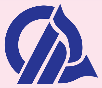 Bold Circle Triangle Compass Mark #fce4ec/#283593