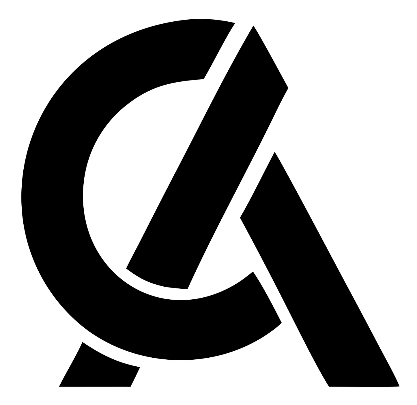 Monoline CA Letterform Badge #ffffff/#000000