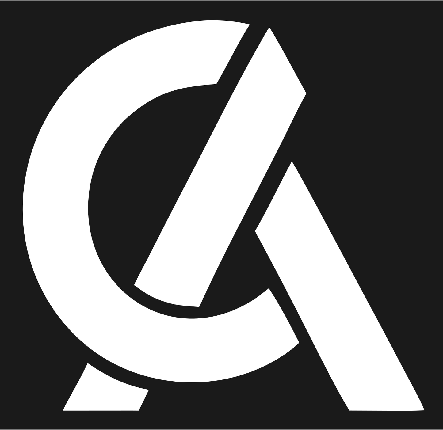 Monoline CA Letterform Badge #1a1a1a/#ffffff