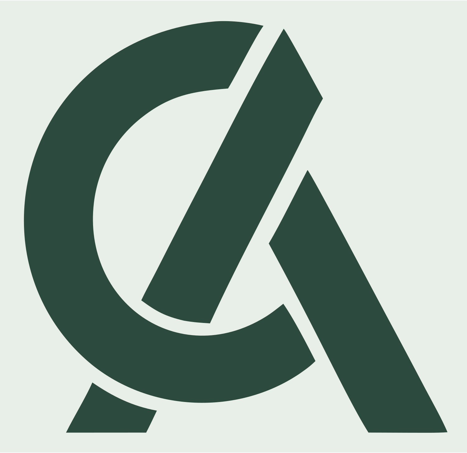Monoline CA Letterform Badge #e8efe9/#2d4a3e