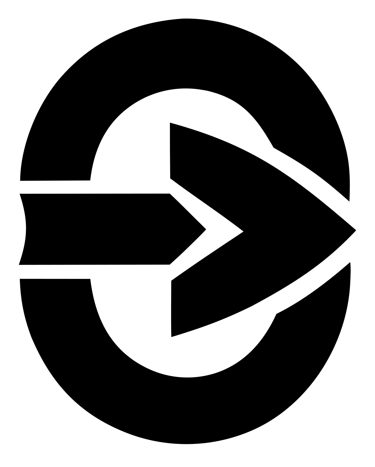 Arrow Oval Compass Badge #ffffff/#000000