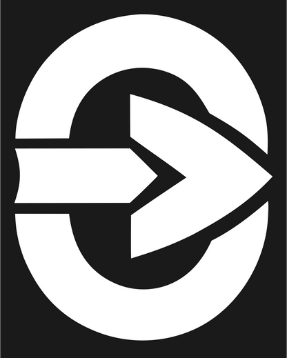 Arrow Oval Compass Badge #1a1a1a/#ffffff