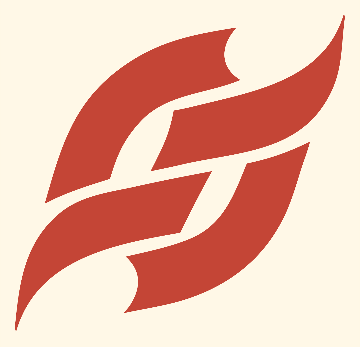 Swooping Wing Compass Mark #fff8e7/#c44536